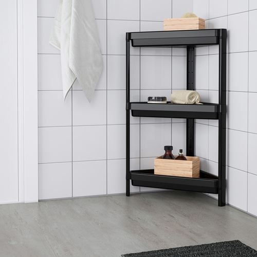 IKEA - VESKEN, shelving unit, black, 33x33x71 cm