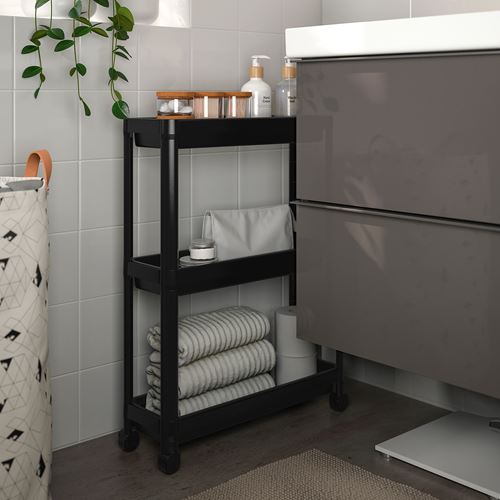 IKEA - VESKEN, trolley, black, 54x18x71 cm