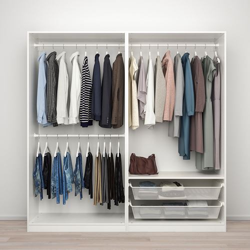 IKEA - PAX/BERGSBO, PAX sliding door wardrobe, white, 200x66x201 cm