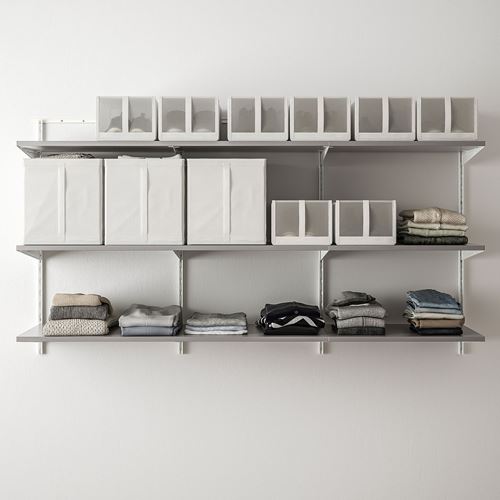 IKEA - BOAXEL, shelving unit, white/grey, 187x40x101 cm