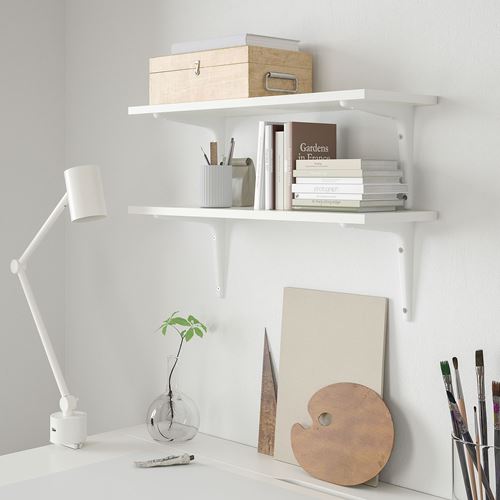 IKEA - BURHULT/SIBBHULT, wall shelf combination, white, 59x20 cm