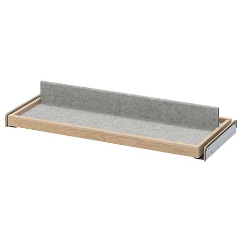 IKEA - KOMPLEMENT, pull-out tray with shoe insert, white stained oak effect/light grey, 75x35 cm