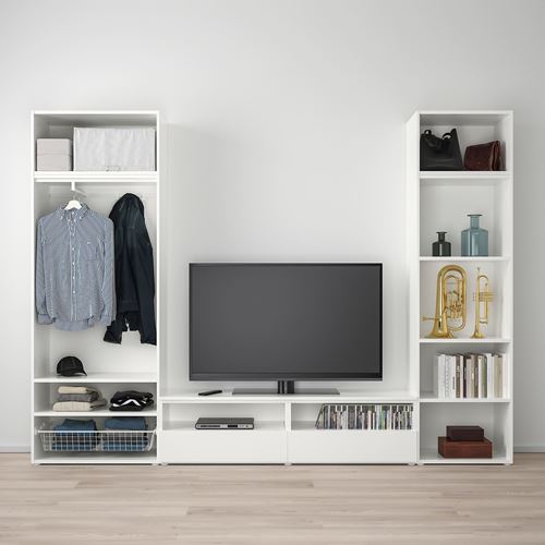 IKEA - PLATSA/FONNES/VARD, tv ünitesi, beyaz, 300x42x221 cm