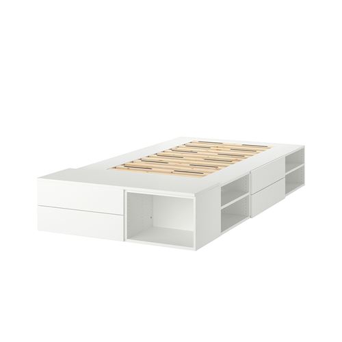 IKEA - PLATSA, çift kişilik baza, beyaz, 142x244x43 cm