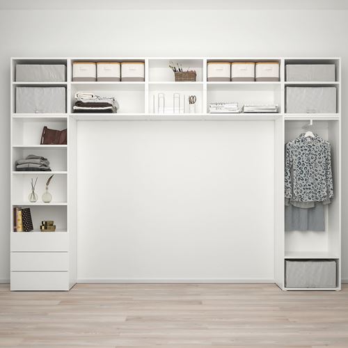 IKEA - PLATSA, PLATSA wardrobe, white, 340x42x241 cm