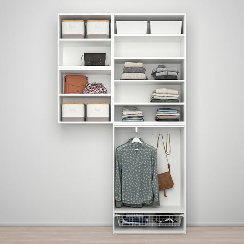 IKEA - PLATSA, PLATSA wardrobe, white, 140x42x241 cm