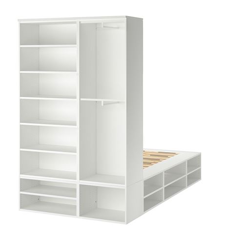 IKEA - PLATSA, double bed, white, 140x244x223 cm