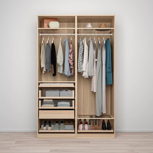 IKEA - PAX, PAX wardrobe, white stained oak effect, 150x58x236 cm