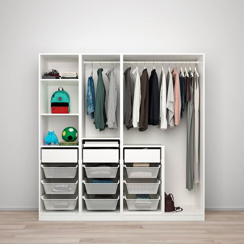 IKEA - PAX/SVARTISDAL, PAX sliding door wardrobe, white paper effect, 200x66x201 cm