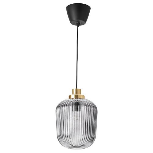 IKEA - SOLKLINT, pendant lamp, brass-grey, 22 cm