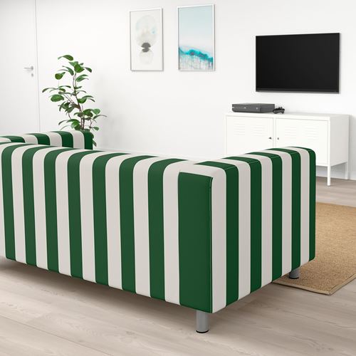 IKEA - KLIPPAN, 2-seat sofa, radbyn green/white