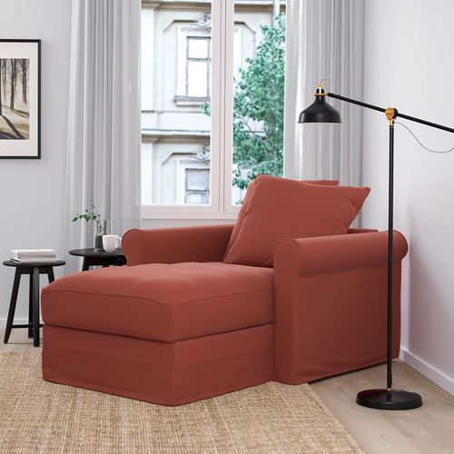 IKEA - GRÖNLID, uzanma koltuğu, ljungen açık kırmızı