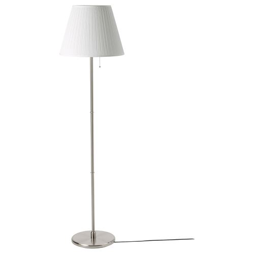 IKEA - MYRHULT/KRYSSMAST, floor lamp, white/nickel plated