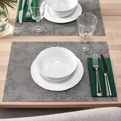 IKEA - SNOBBIG, place mat, grey, 45x33 cm