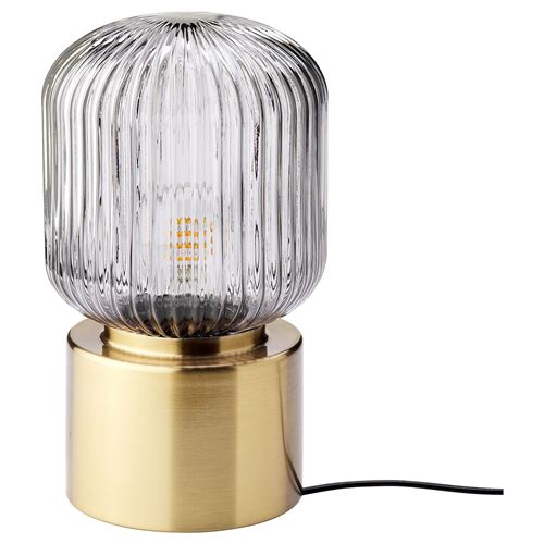 IKEA - SOLKLINT, table lamp, brass-grey, 28 cm