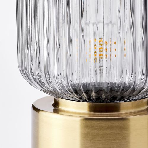 IKEA - SOLKLINT, table lamp, brass-grey, 28 cm