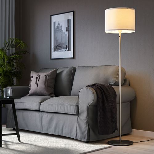 IKEA - SKAFTET, floor lamp base, nickel-plated