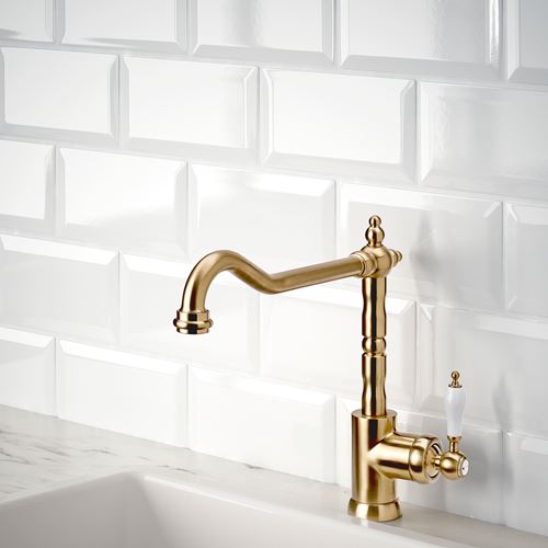 IKEA - GLITTRAN, sink tap, brass colour, 28 cm