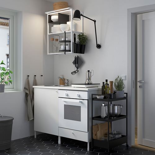 IKEA - ENHET, kitchen storage combination, white, 123x63.5x222 cm