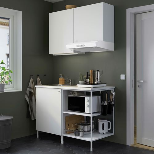 IKEA - ENHET, kitchen storage combination, white, 123x63.5x222 cm