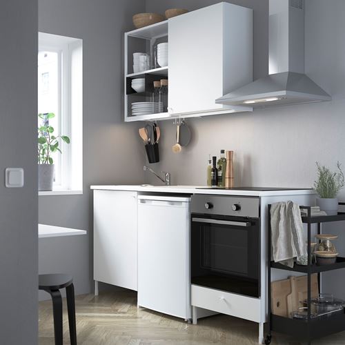 IKEA - ENHET, kitchen storage combination, white, 183x63.5x222 cm