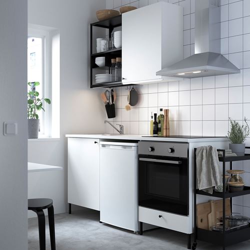 IKEA - ENHET, kitchen storage combination, white/anthracite, 183x63.5x222 cm