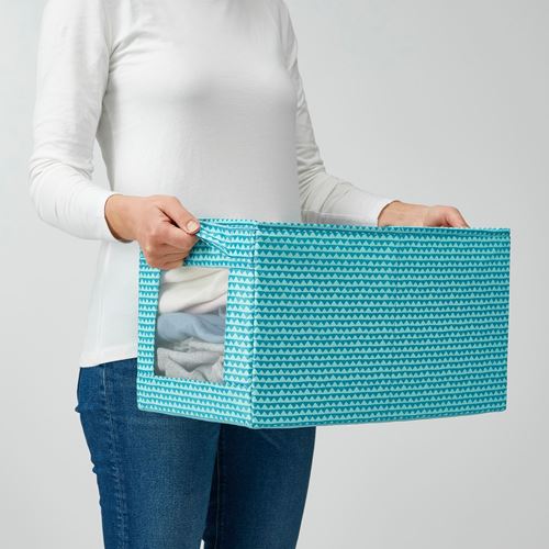 IKEA - UPPRYMD, box, turquoise, 25x44x25 cm