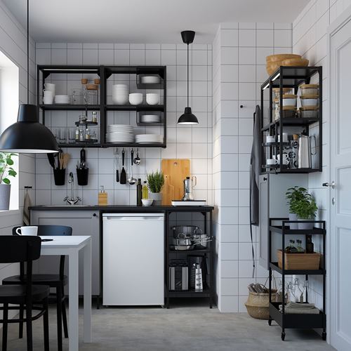 IKEA - ENHET, shelving unit, gray-anthracite, 80x32x150 cm