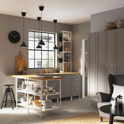 IKEA - ENHET, high cabinet, grey, 30x30x180 cm