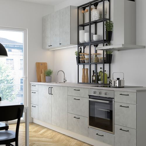 IKEA - ENHET, mutfak dolabı kombinasyonu, antrasit, 323x63.5x241 cm