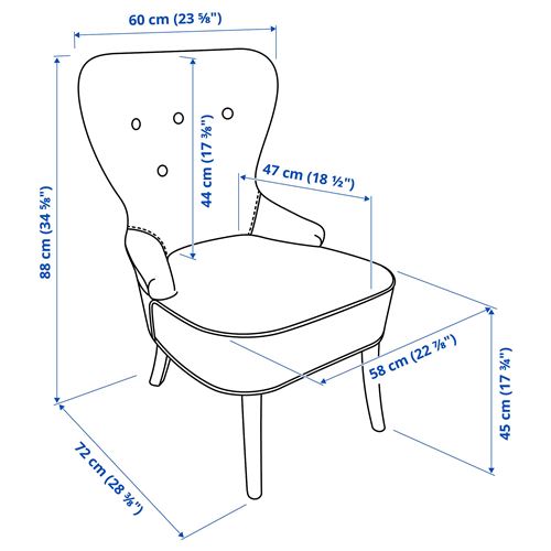 IKEA - REMSTA, wing chair, Hakebo beige