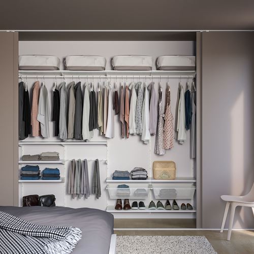 IKEA - BOAXEL, shelving unit, white, 250x40x201 cm