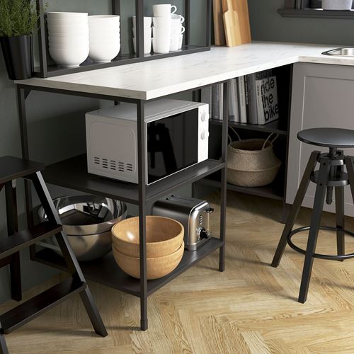 IKEA - ENHET, corner kitchen storage combination, gray-anthracite, 181.5x281.5x75 cm