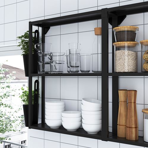 IKEA - ENHET, Open Shelving Unit, anthracite, 60x15x75 cm