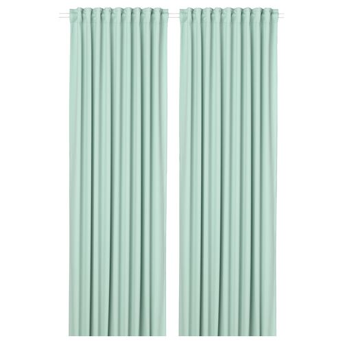 IKEA - MAJGULL, blackout curtain, 1 pair, light green, 145x300 cm