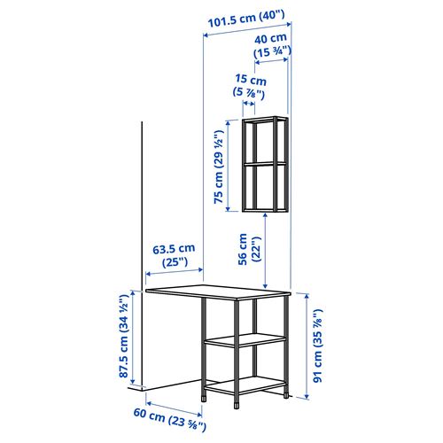 IKEA - ENHET, Open Shelving Unit, white/anthracite, 40x60x75 cm