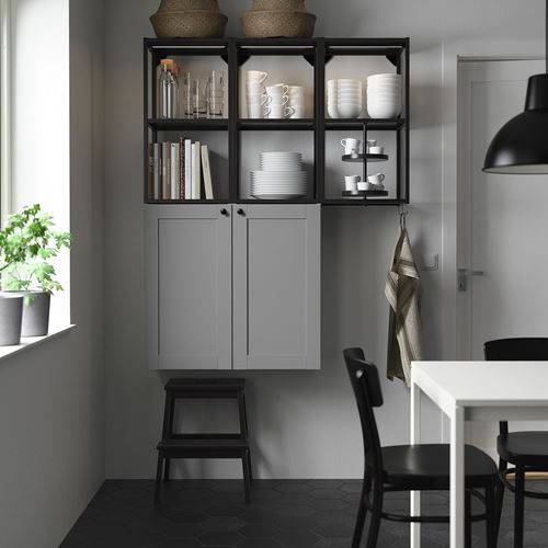 IKEA - ENHET, shelving unit, gray-anthracite, 120x32x150 cm