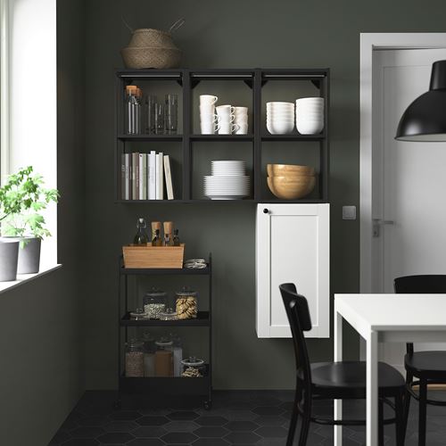 IKEA - ENHET, shelving unit, white/anthracite, 120x32x150 cm