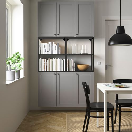 IKEA - ENHET, shelving unit, gray-anthracite, 120x32x225 cm