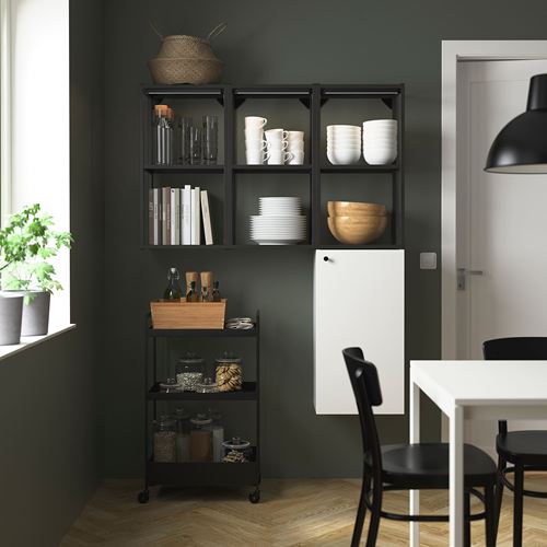 IKEA - ENHET, shelving unit, white/anthracite, 120x32x150 cm