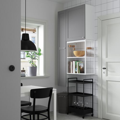 IKEA - ENHET, shelving unit, white/grey, 90x32x180 cm