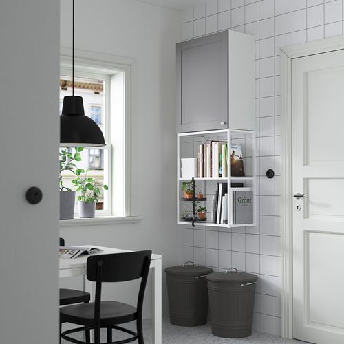 IKEA - ENHET, shelving unit, white/grey, 60x32x150 cm