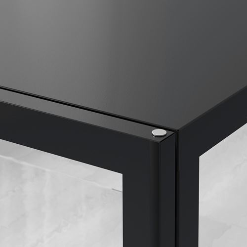 IKEA - MILSBO, glass-door cabinet, anthracite, 101x100 cm