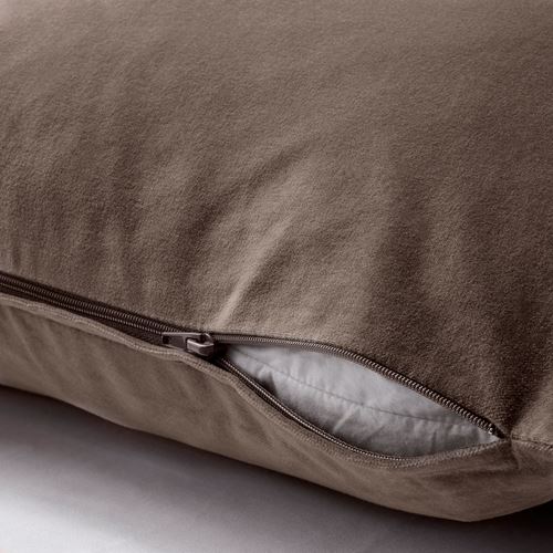 IKEA - SANELA, lace pillow cover, grey-brown, 50x50 cm