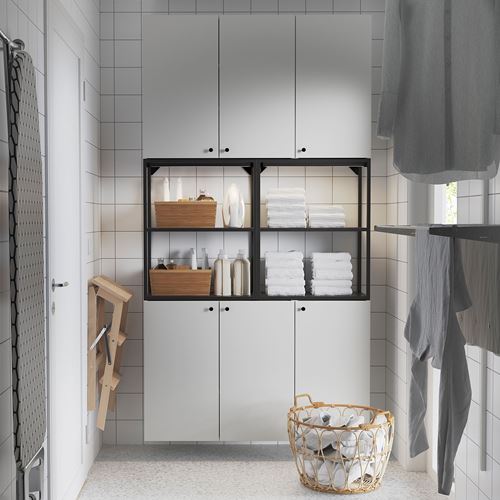 IKEA - ENHET, shelving unit, white/anthracite, 120x30x225 cm