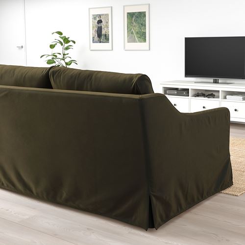 IKEA - FARLÖV, 3'lü kanepe, djuparp koyu zeytin yeşili
