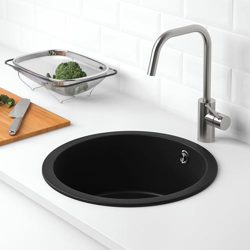 IKEA - KILSVIKEN/LILLVIKEN, single-bowl insert sink, black, 47 cm