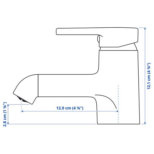 IKEA - SALJEN, lavabo bataryası, siyah, 12 cm