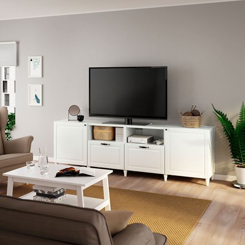 IKEA - BESTA, tv bench, white, 240x42x74 cm