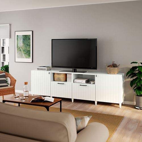 IKEA - BESTA, tv bench, white, 240x42x74 cm